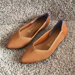 Rothy's Orange Flats with Blue Trim